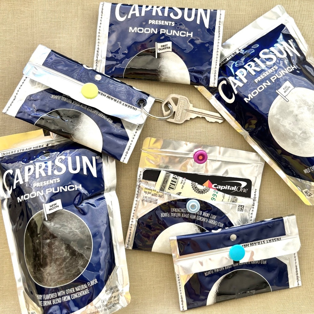 Limited Edition Capri Sun Moon Phase glow in the dark recycled wallet key ring